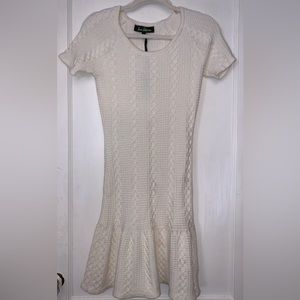 ✨NWT Sam Edelman Homeland Ivory Knit Peplum Dress